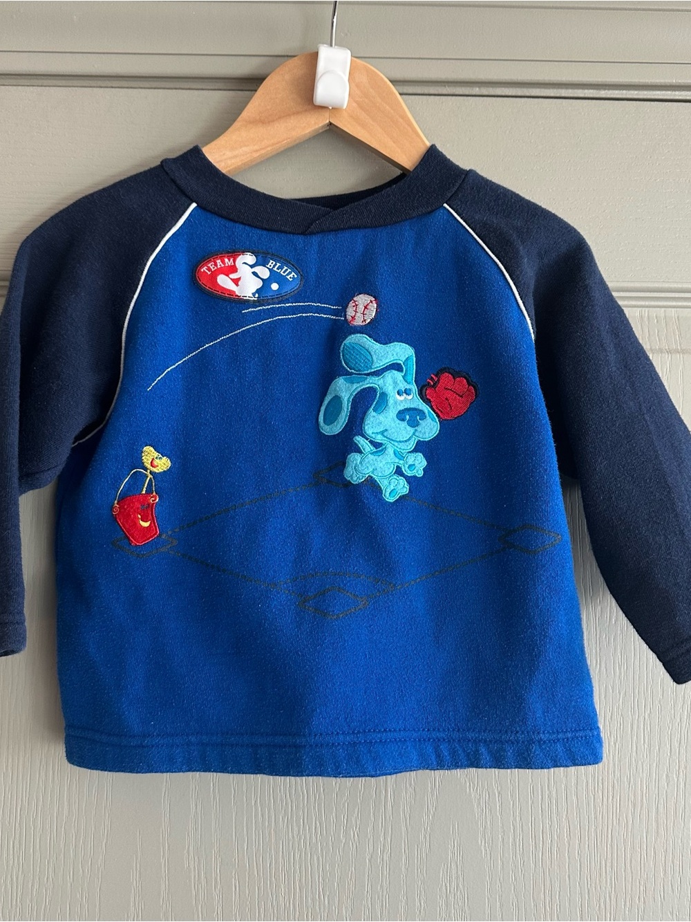 Vintage Blue’s Clues 2T Puppy Baseball Sweater - Blue/Navy